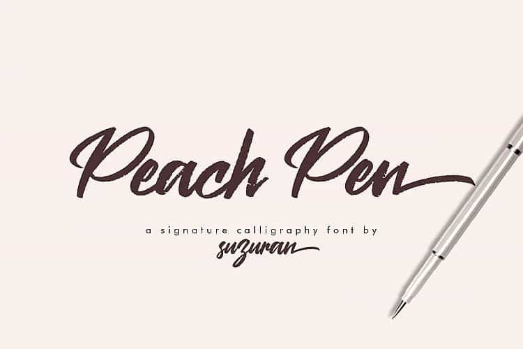 Peach Pen Calligraphy Font Image 1