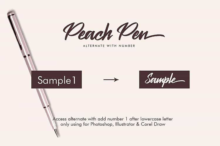 Peach Pen Calligraphy Font Image 3