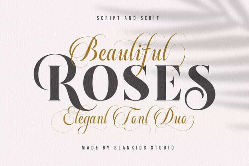 Beautiful Roses Font Duo Image 1