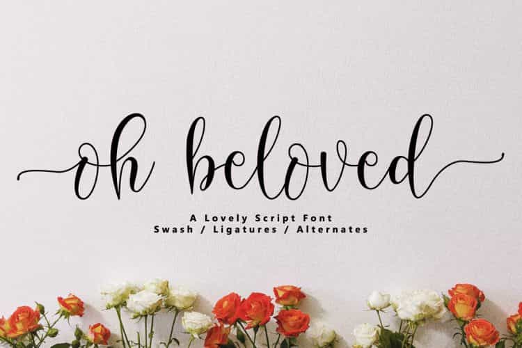 Oh Beloved Calligraphy Font Image 1