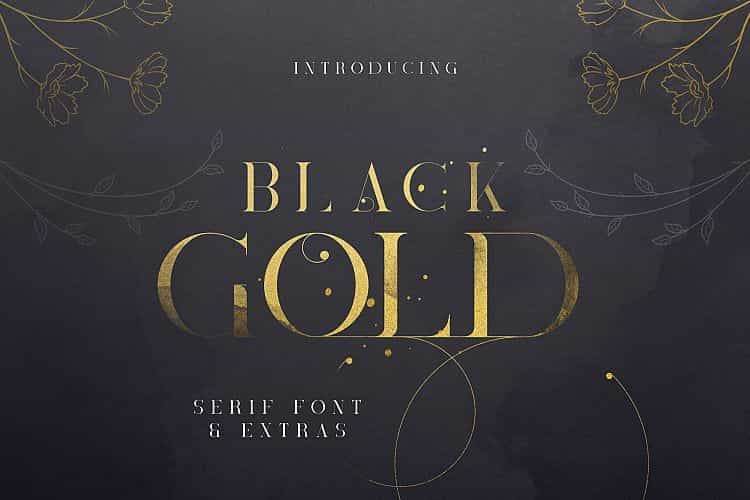 Black Gold Serif Font Image 1