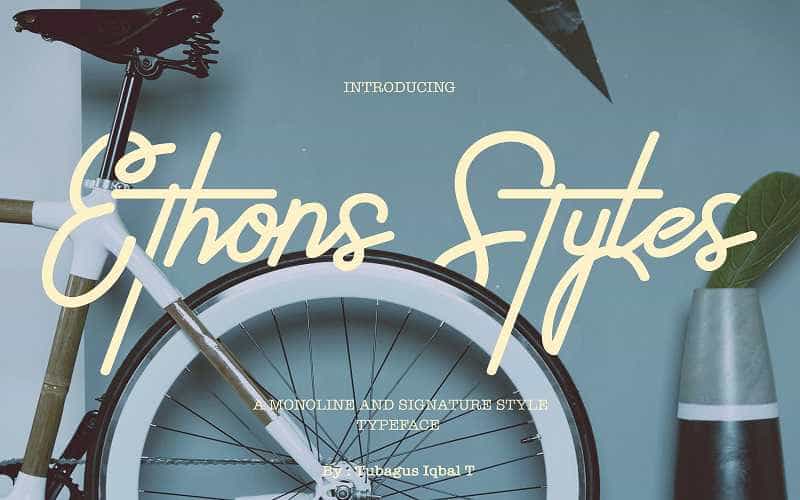 Ethons Styles Script Font Image 1