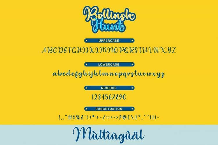 Bollinsh Hunt Script Font Image 3