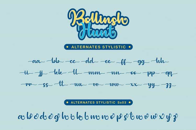 Bollinsh Hunt Script Font Image 4