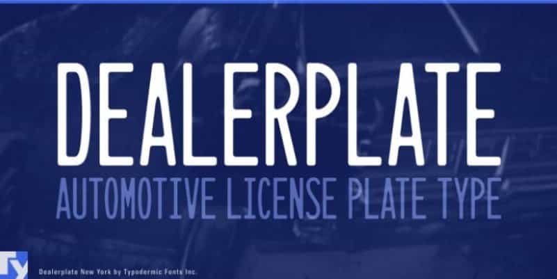 Dealerplate Font Family Image 1