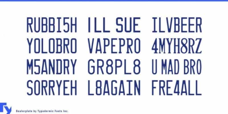 Dealerplate Font Family Image 2