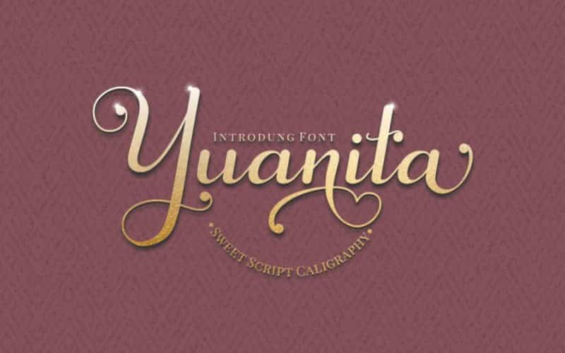 Yuanita Calligraphy Font Image 1