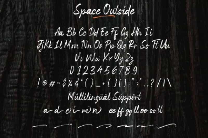 Space Outside Brush Font Image 3