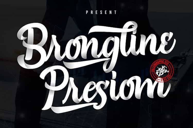 Brongline Presiom Script Font Image 1