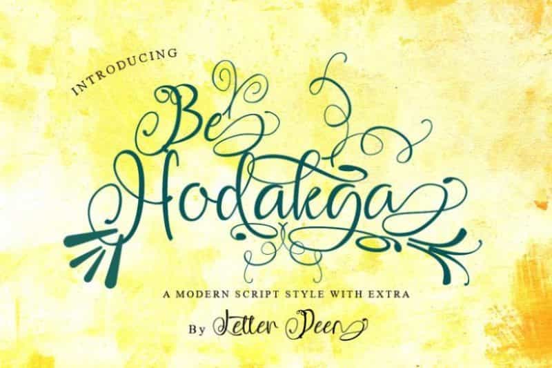 Be Hodakga Modern Script Font Image 1