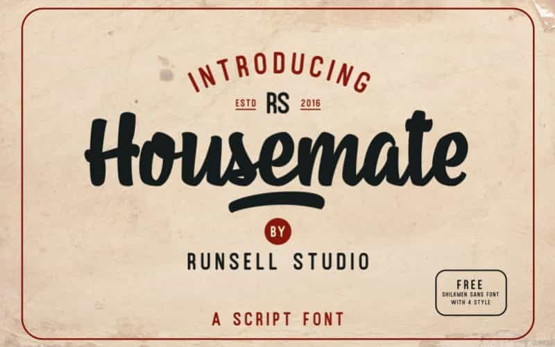 Housemate Vintage Script Font Image 1