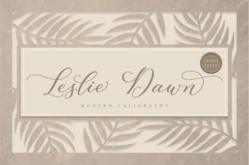 Leslie Dawn Calligraphy Font Image 1