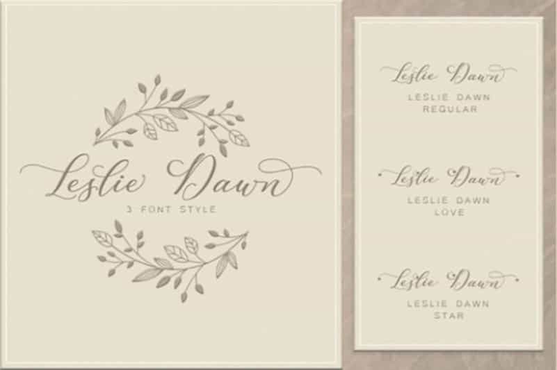 Leslie Dawn Calligraphy Font Image 2
