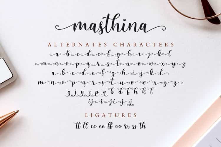 Masthina Modern Script Font Image 2