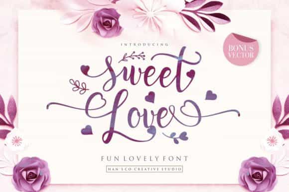 Sweet Love Calligraphy Font Image 1