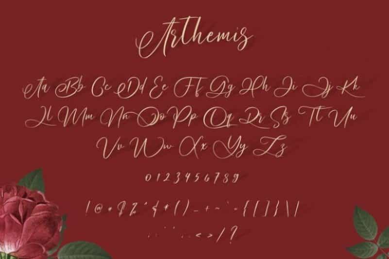 Arthemis Script Font Image 3