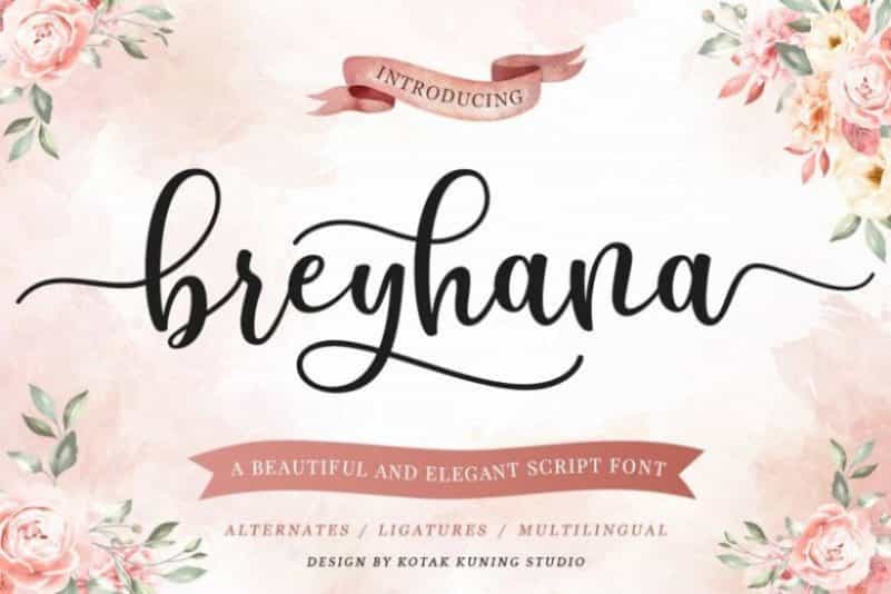 Breyhana Script Font Image 1
