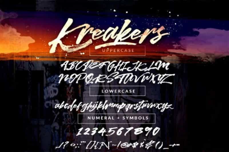 Kreakers Brush Font Image 3