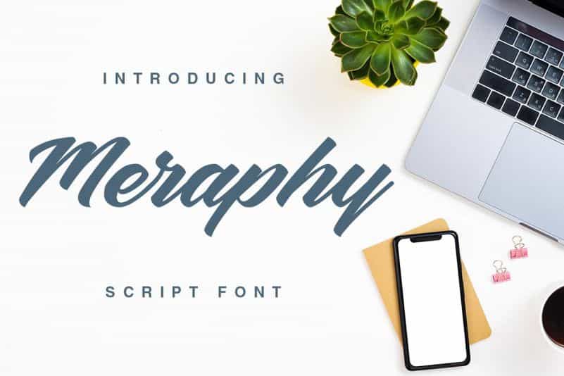 Meraphy Script Font Image 1