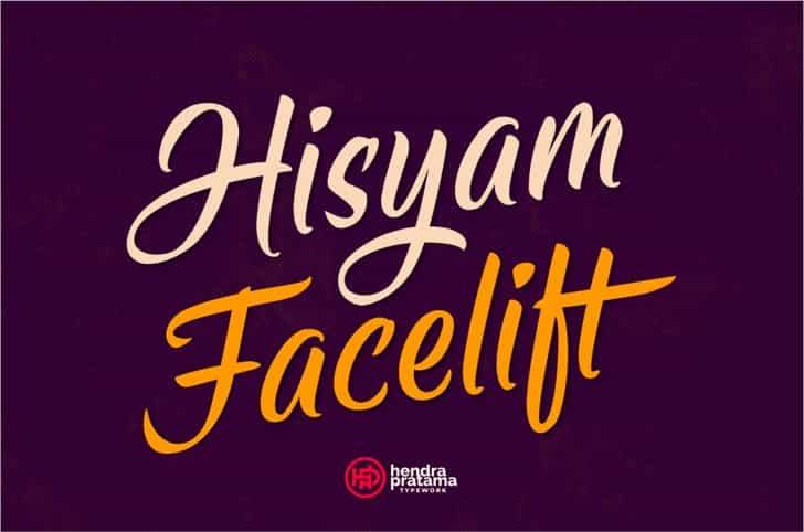 Hisyam Facelift Script Font Image 1