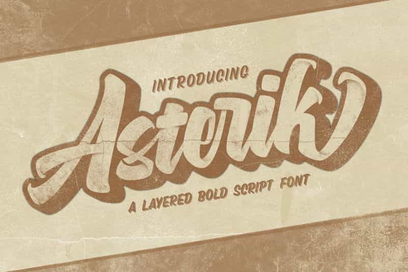 Asterik Layered Script FontAsterik Layered Script Font Image 1