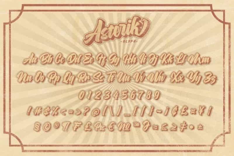 Asterik Layered Script FontAsterik Layered Script Font Image 3