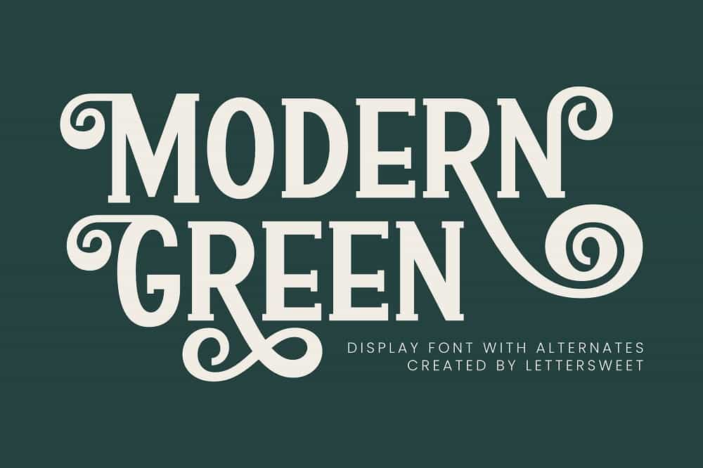 Modern Green Font Image 1