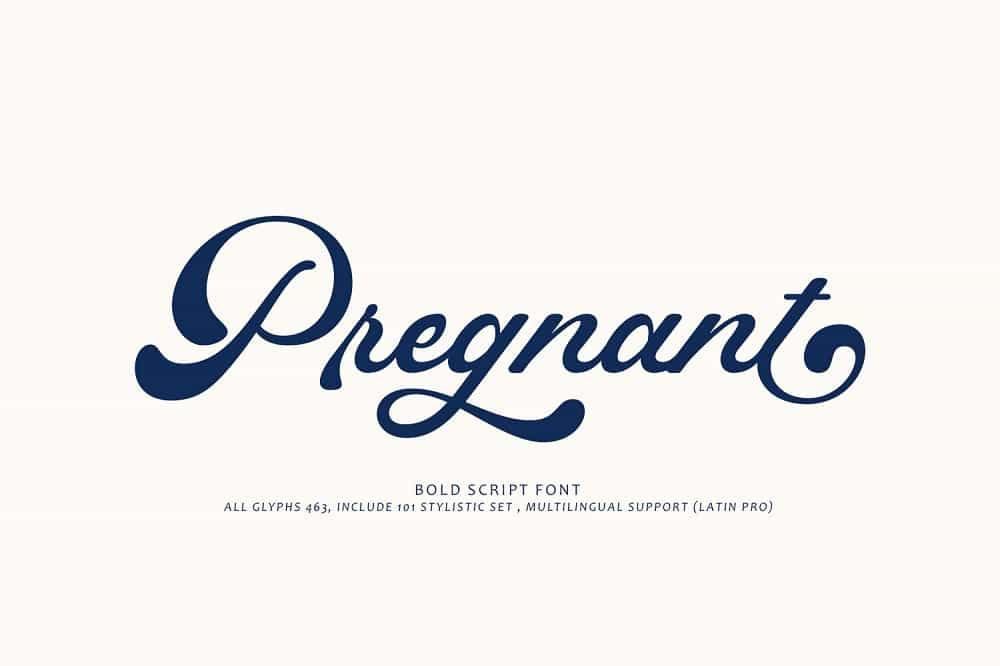 Pregnant Font Image 1