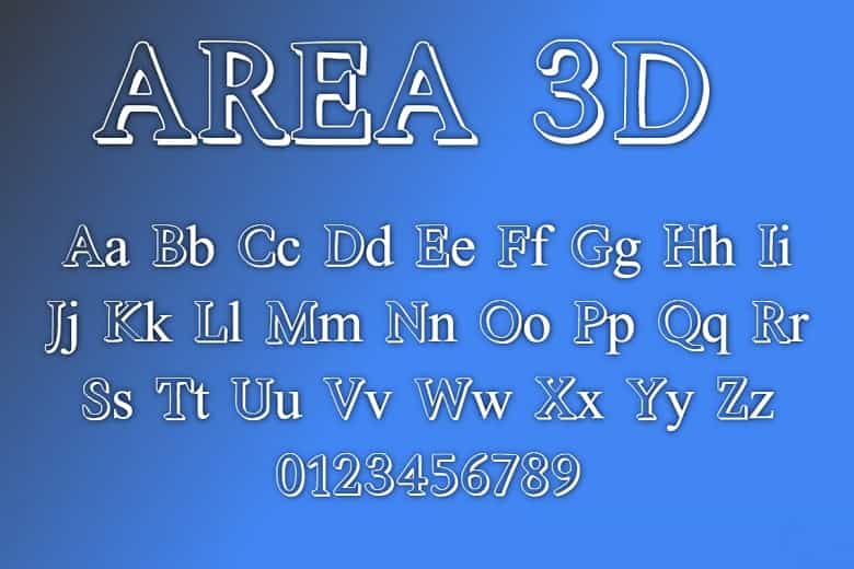 Area 3D Font Image 2