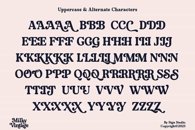 Milky Vintage Font Image 2