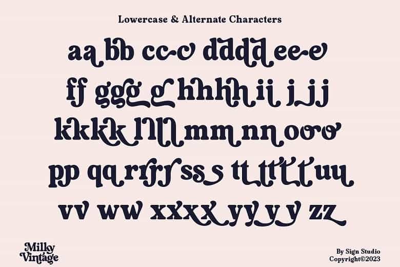 Milky Vintage Font Image 3