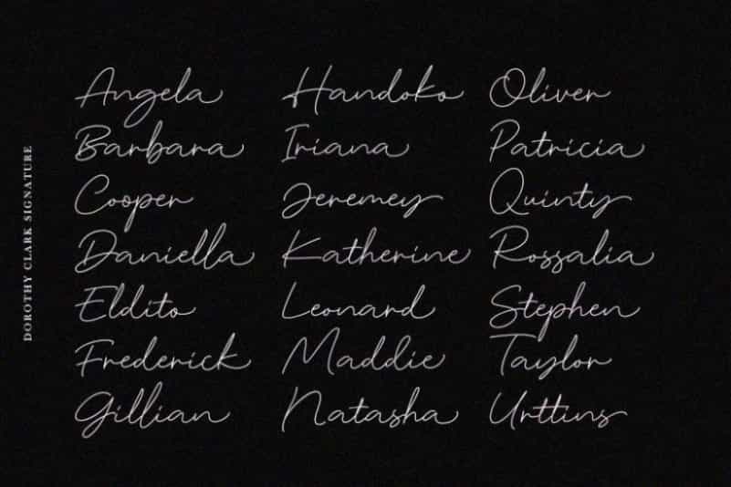 Dorothy Clark Script Font Image 2