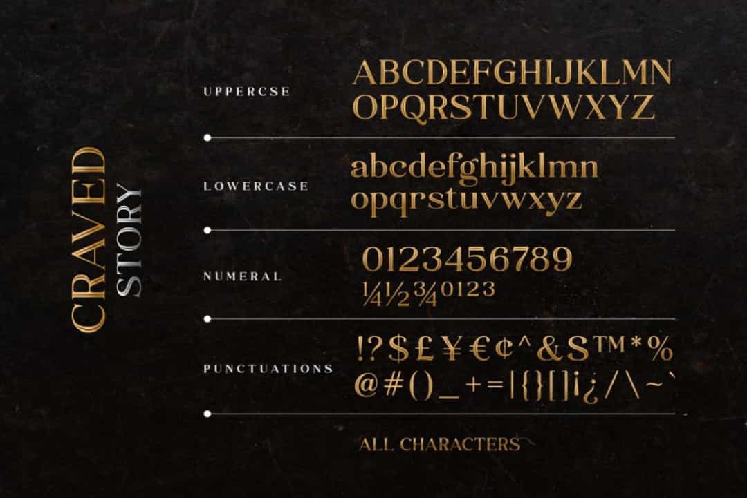Craved Story Font Image 9