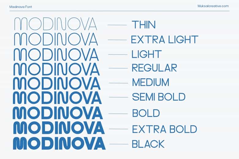 Modinova Font Image 2
