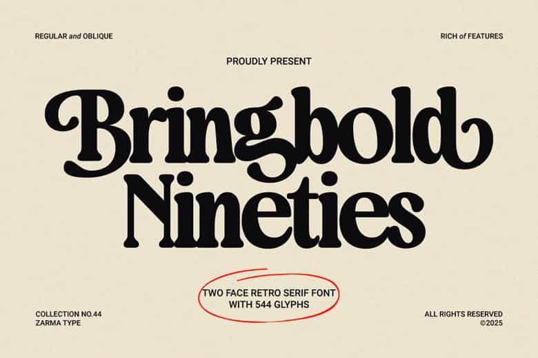 Bringbold Nineties Font Image 1