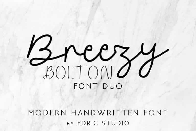 Breezy Bolton Script Font Duo Image 1