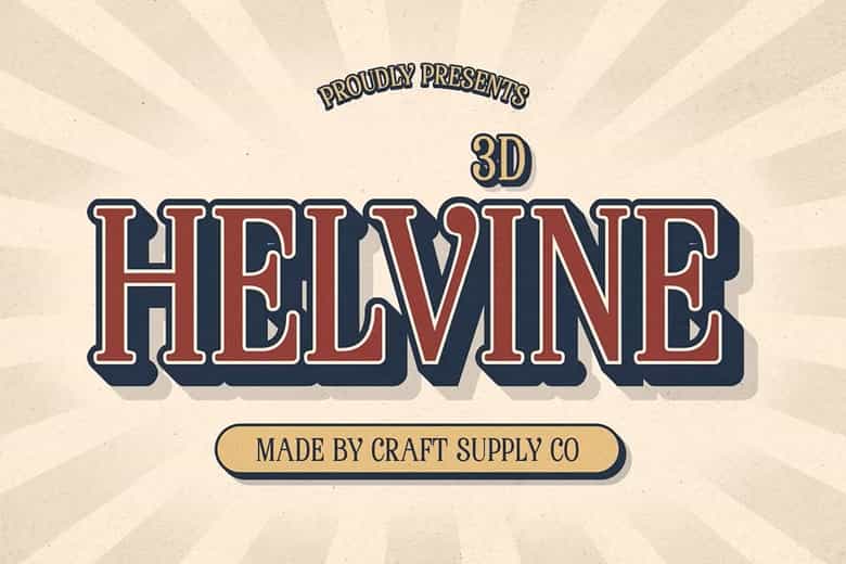 Helvine 3D Font Image 1