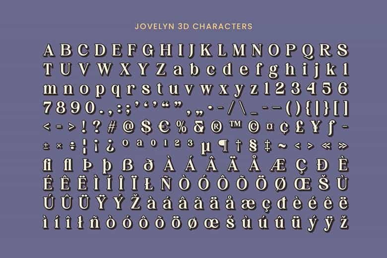Jovelyn 3D Font Image 3