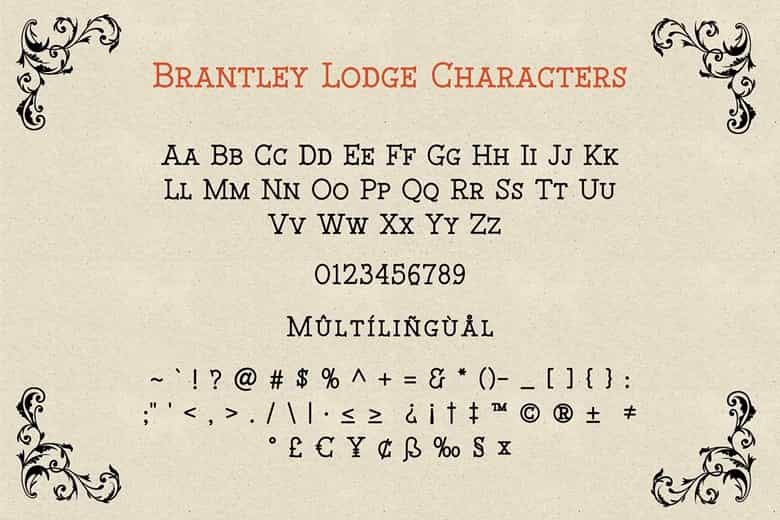 Brantley Lodge Font Image 3