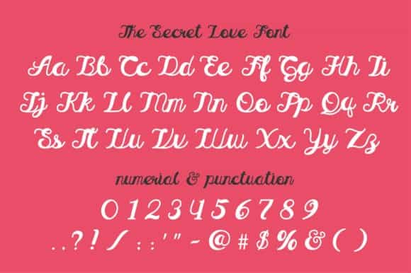 The Secret Love Font Image 3