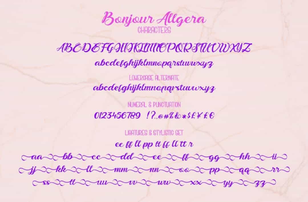 Bonjour Allgera Font Image 2