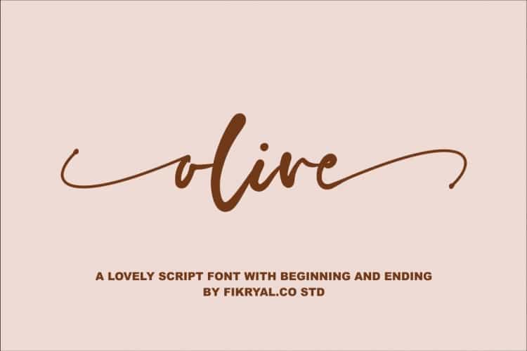 Olive Script Font Image 1