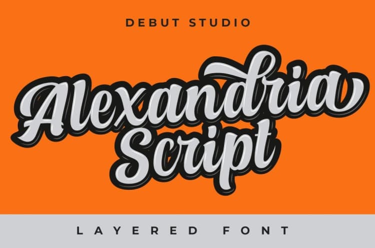 Alexandria Script Layered Font