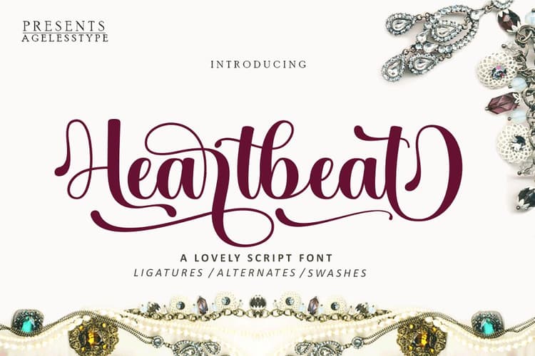 Heartbeat Script Family Font