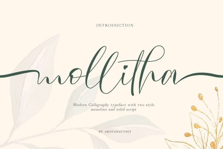 Mollitha Modern Calligraphy Font