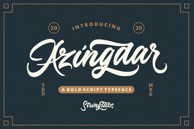 Azingdar Retro Bold Script Font