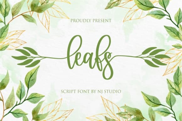Leafs Calligraphy Script Font