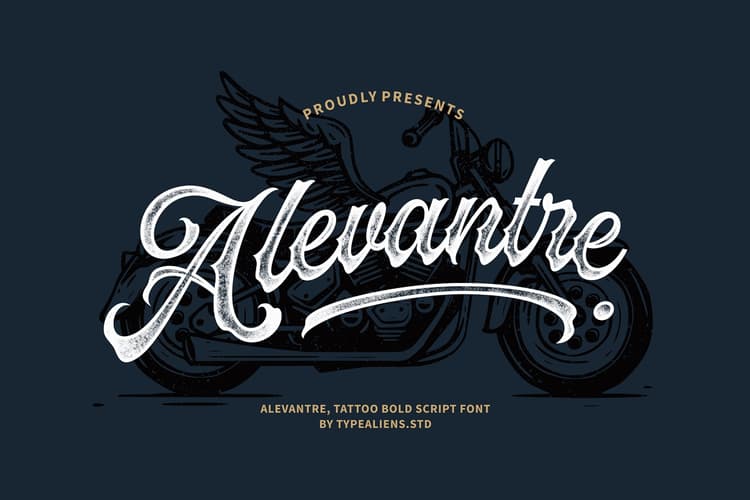 Alevantre Tattoo Bold Script Font
