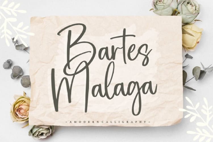 Bartes Malaga Modern Handwritten Font