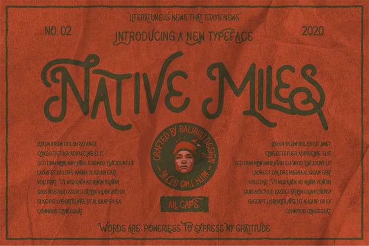 Native Miles Vintage Display Font